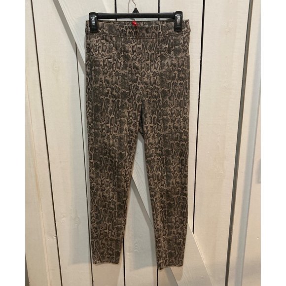 Spanx snakeskin pull on jeggings tan brown small - Picture 1 of 6